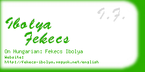 ibolya fekecs business card